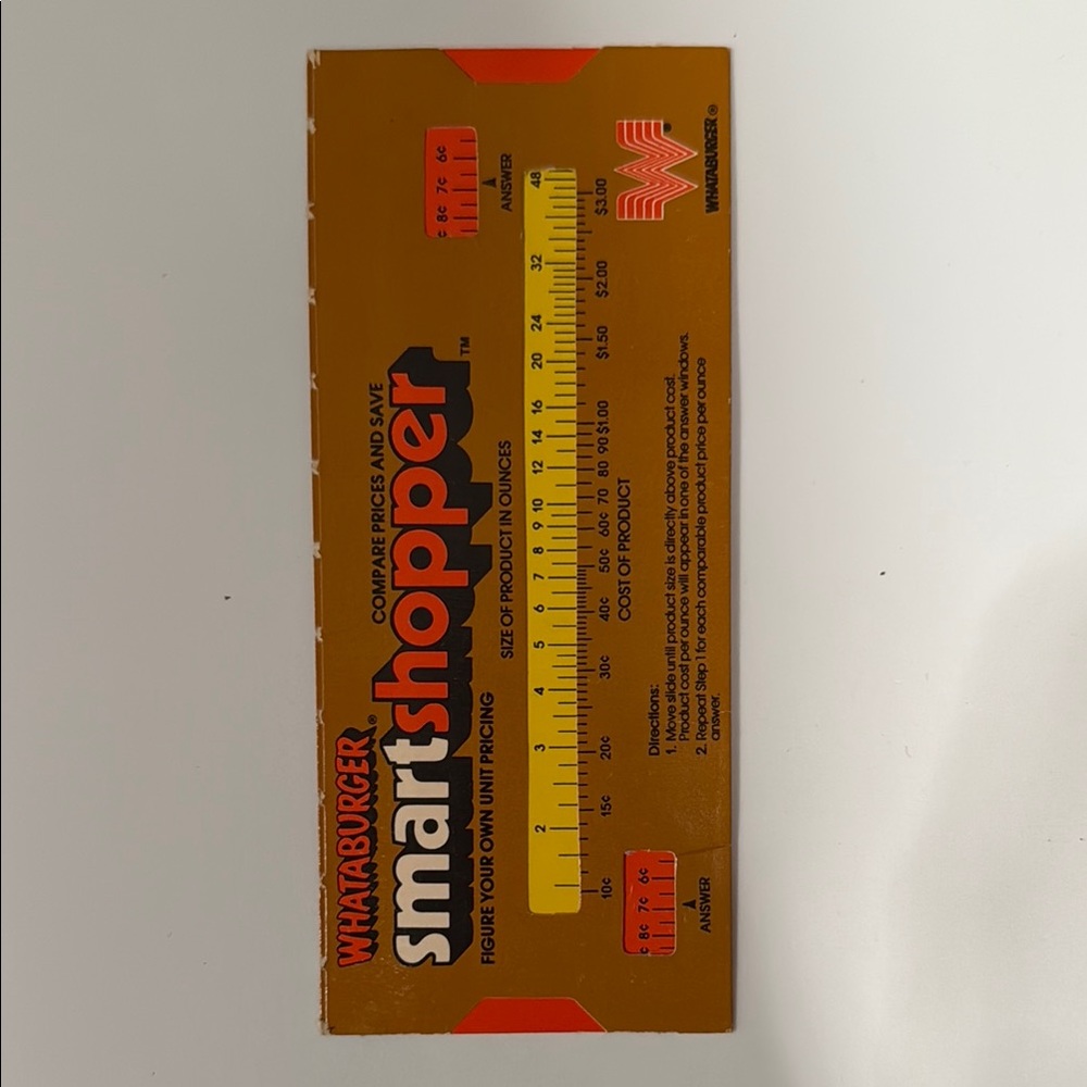Whataburger Smart Shopper Price Guide Vintage